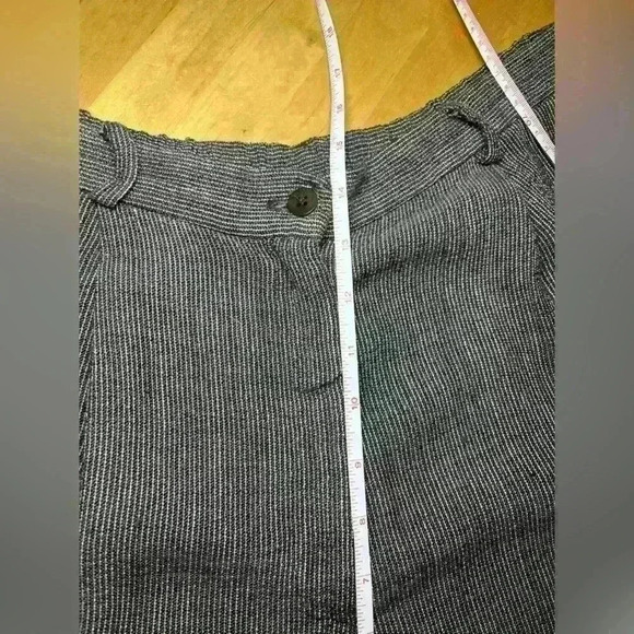 Eileen Fisher Linen Blend Wide Leg Trouser Zip fly Partial Elastic waist Sz S - Picture 7 of 15